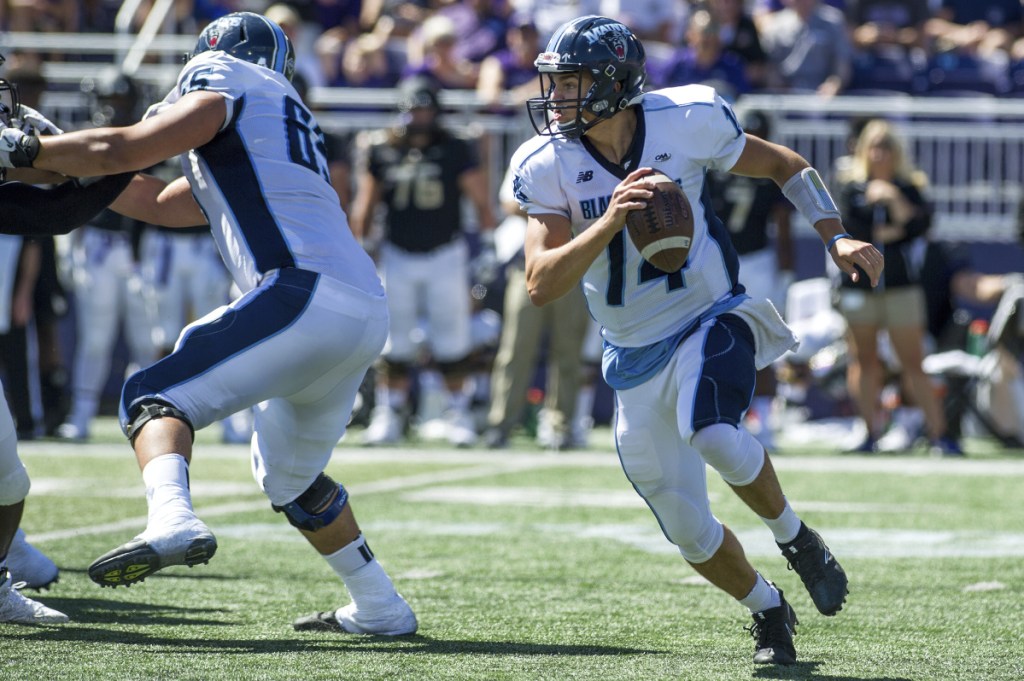 Chris Ferguson's status for Saturday's game against Rhode Island is uncertain, as the Maine quarterback is recovering from a shoulder injury.