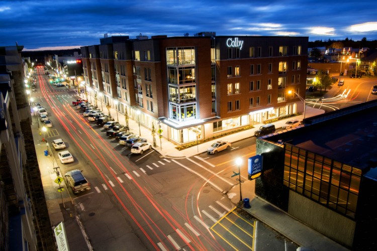 The Joan & Bill Alfond Main Street Commons lights up Main Street on Oct. 30 in downtown Waterville. The city of Waterville is to receive a $7.3 million grant to fund new traffic patterns and other infrastructure improvements downtown. 