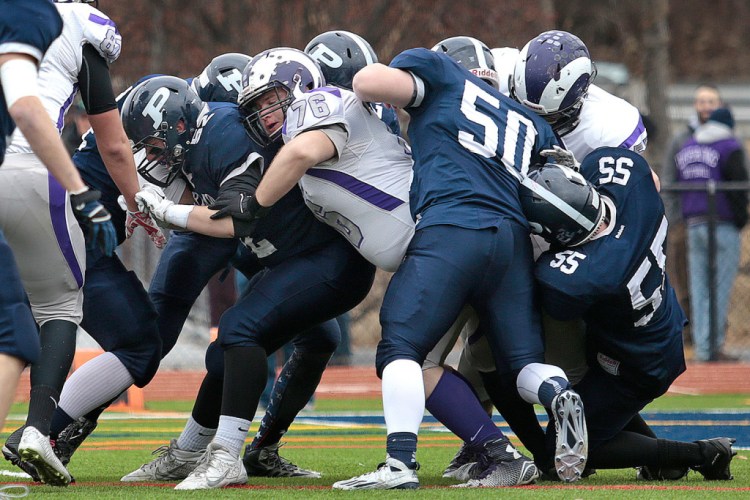 Should Portland's high school football teams be combined? That was the question for about 80 people at a community meeting Thursday night. Parents connected with Deering High generally said yes. Those who identified themselves as being from Portland High tended to disagree.