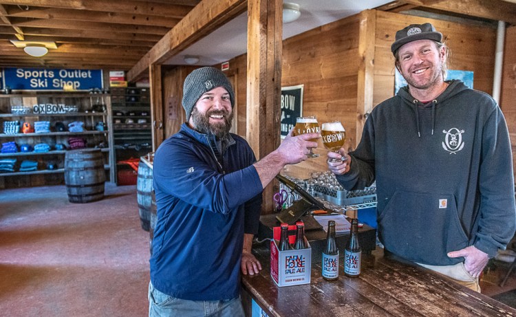 Jesse Hill, left, and Tim Adams hope to have the Oxbow Beer Garden open by spring. Oxbow also has a Portland location.