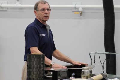 Stephen Savoie oversees the composite facility at Brunswick Landing's TechPlace.