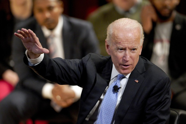 Former Vice President Joe Biden speaks at the Chuck Hagel Forum in Global Leadership at the University of Nebraska-Omaha on Feb. 28.