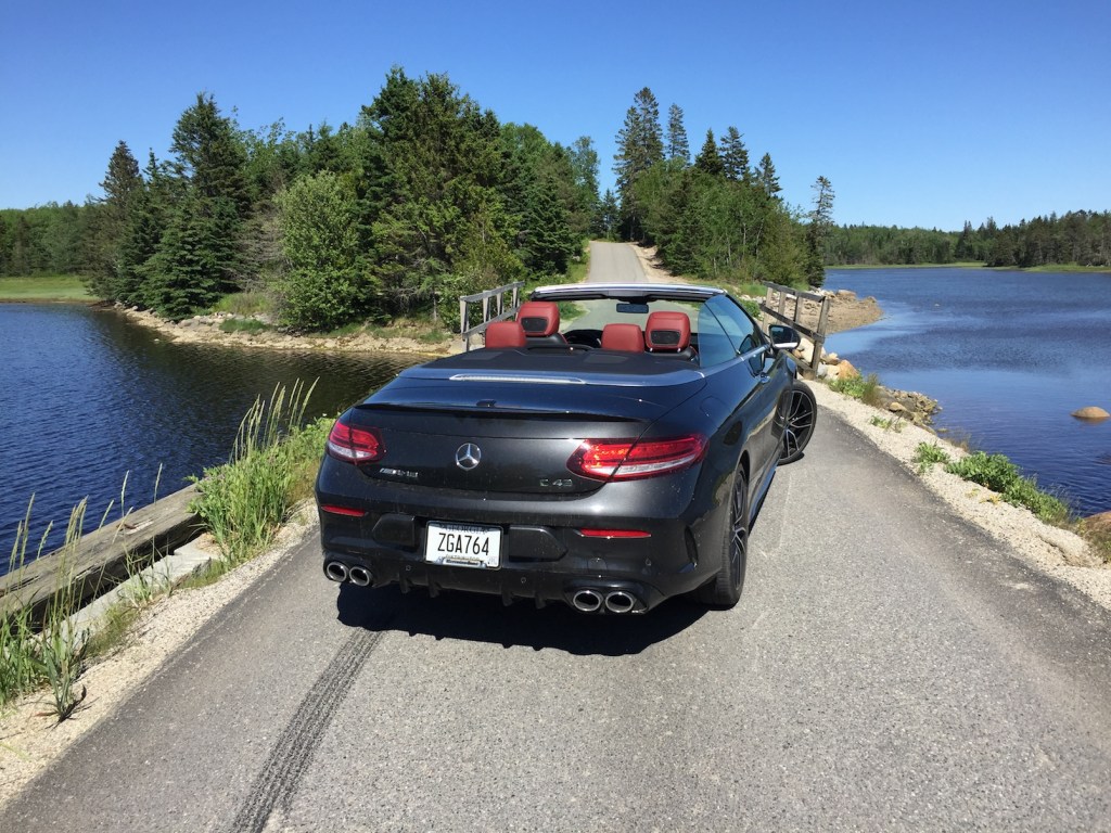 "The C43 has a finely-crafted interior and a real-world backseat that adults can actually use." Photo by Tim Plouff. Location: Harrington. 