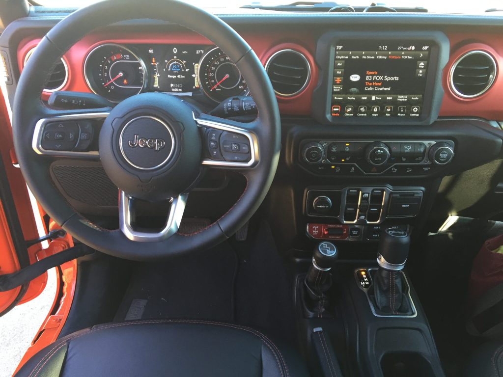 Inside, Jeep has added more sound insulation to the firewall and the rest of the cabin, so at road speeds, you never hear a hint of the diesel engine’s turbo-boosted explosions up front.