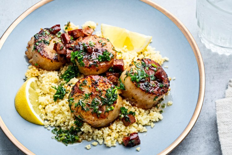 Pan-Fried Scallops with Crispy Chorizo