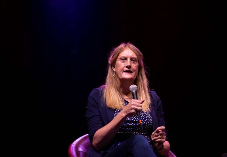 Maine author Jennifer Finney Boylan was at the State Theatre in Portland Oct. 16 talking about her new book "Mad Honey," written with Jodi Picoult. 