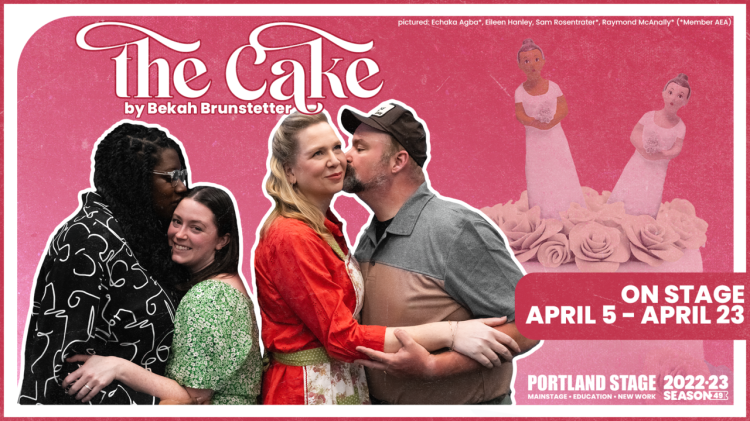 Left to right: Actors Echaka Agba, Eileen Hanley, Sam Rosentrater, and Raymond McAnally pose as their characters in "The Cake." 